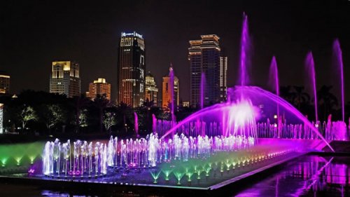 福建廈門白鷺洲廣場燈光音樂噴泉