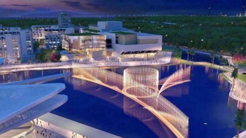 商業(yè)廣場湖泊水景音樂噴泉